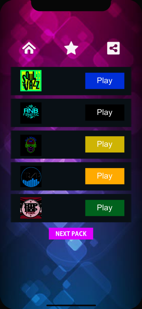 Drum Pads Electro Drum Machine - Lista de pacotes de som de gêneros musicais, incluindo Trap e Hip Hop, no aplicativo Drum Pads