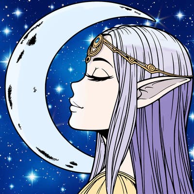 a realistic moon elf