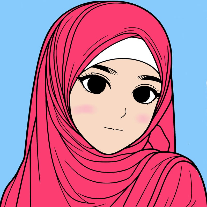 semi realistic muslim girl no hair showing