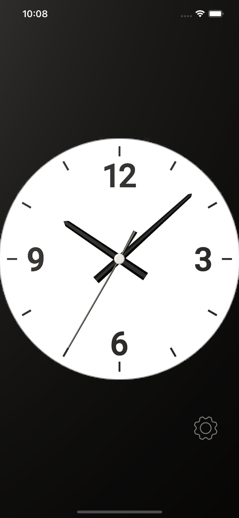 Ticktack Clock - Minimalist white analog clock face with black hands on a dark background