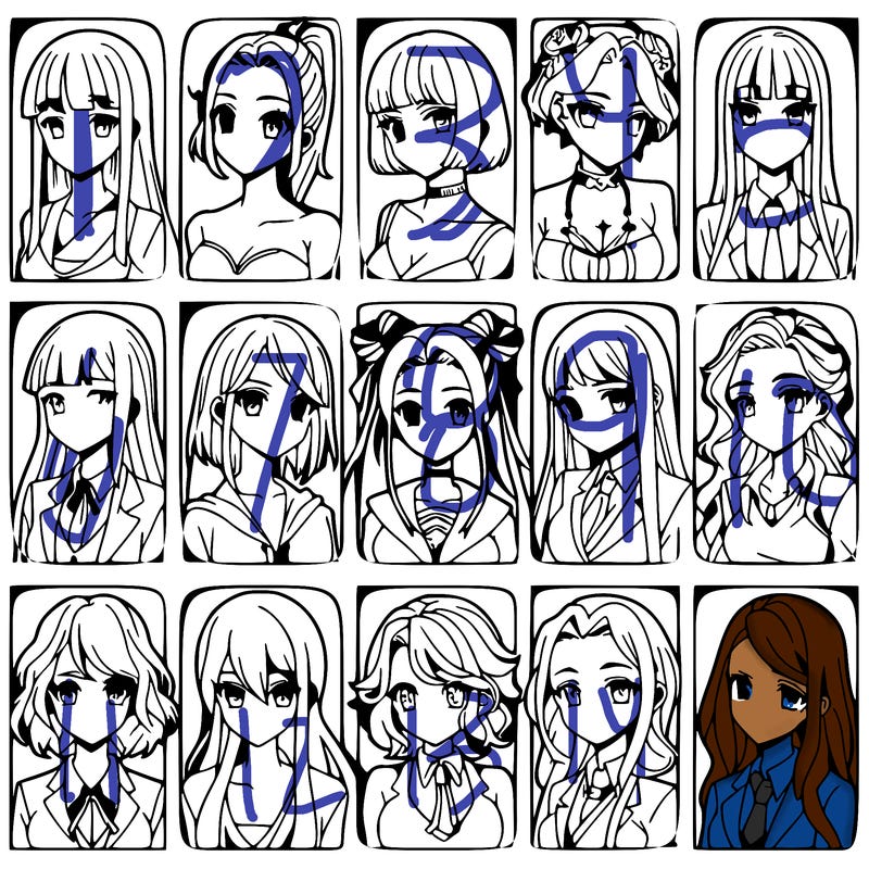 girls that look diffrent anime