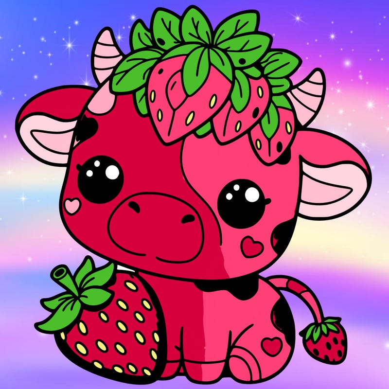 cute strawberry cow