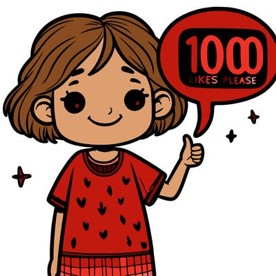 girl saying 100 likes please