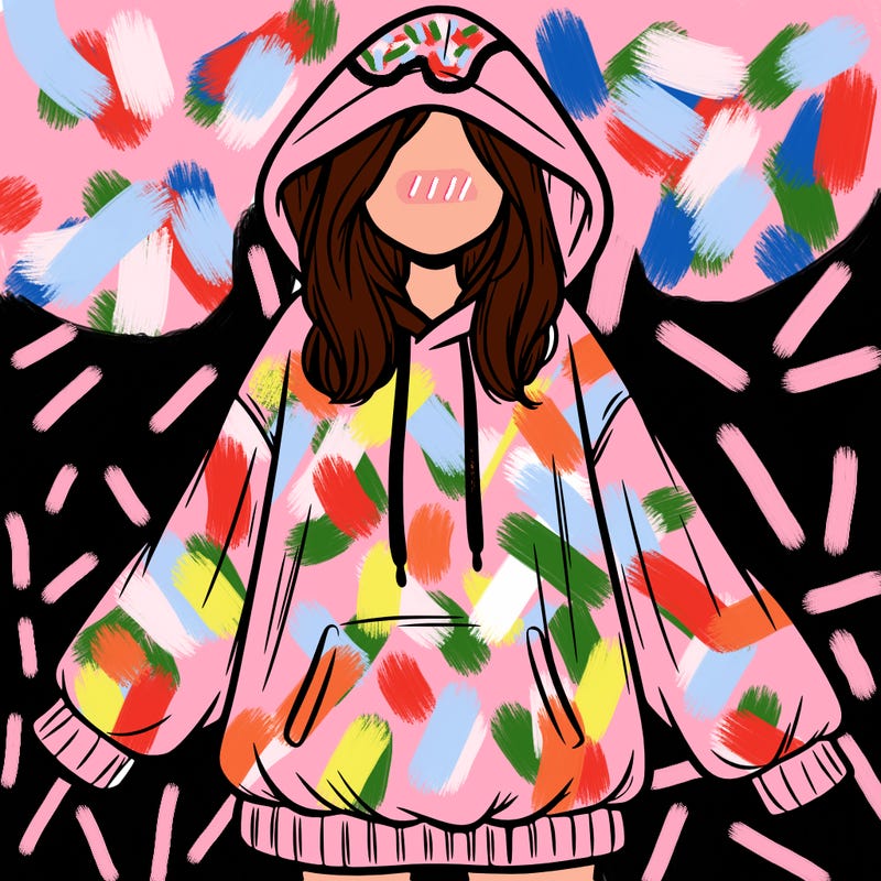 girl in oversized hoodie