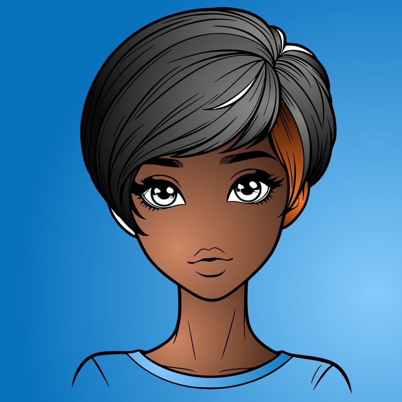 realistic girl with a pixie cut