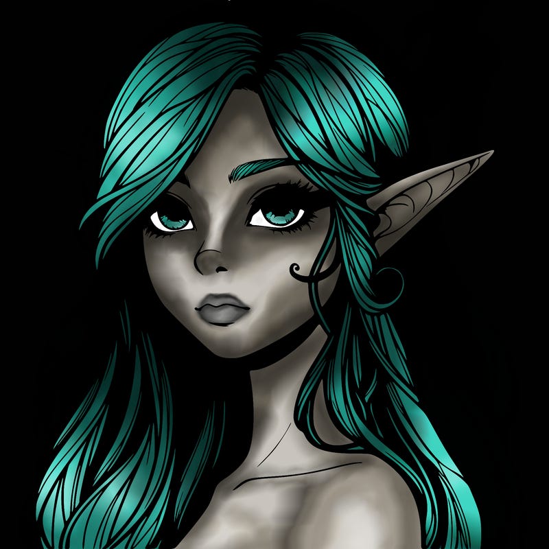 elf girl realistic dark fantasy