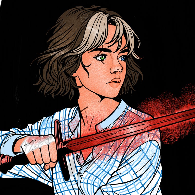 realistic girl with a sword