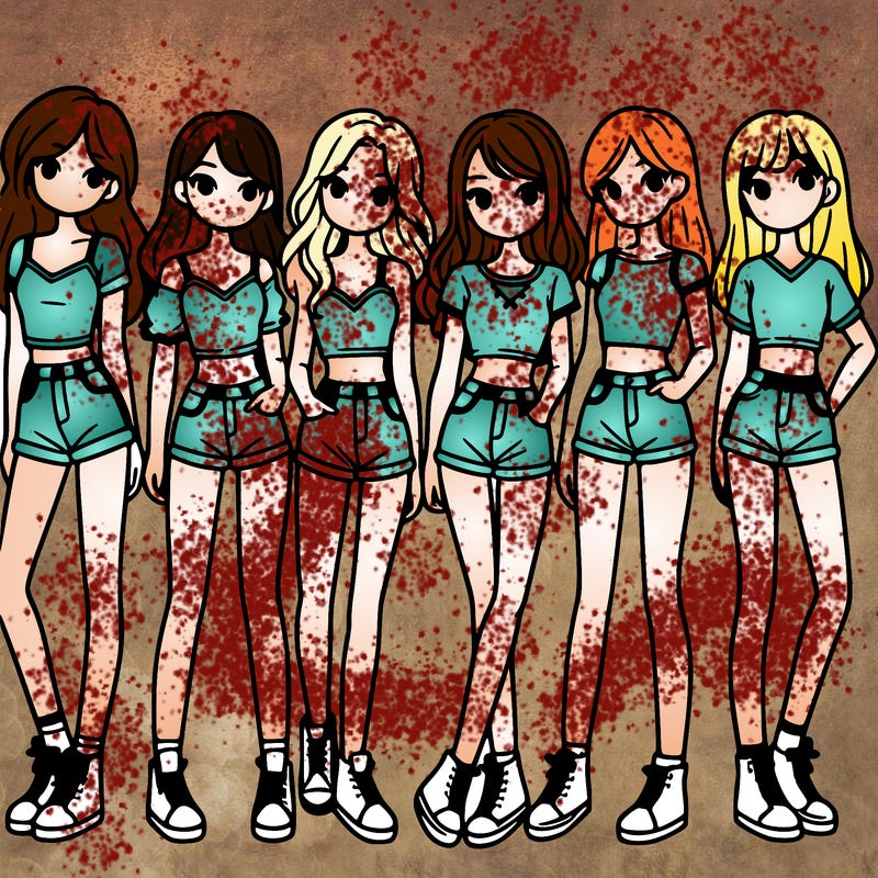 a group of girls wearing crop tops and shorts