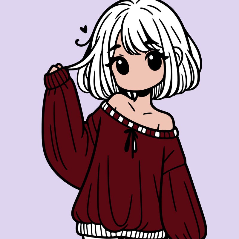 girl in baggy sweater hanging off her shoulder