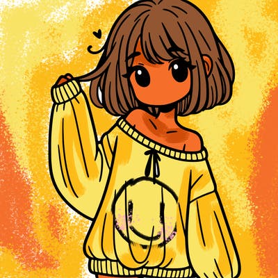 girl in baggy sweater hanging off her shoulder