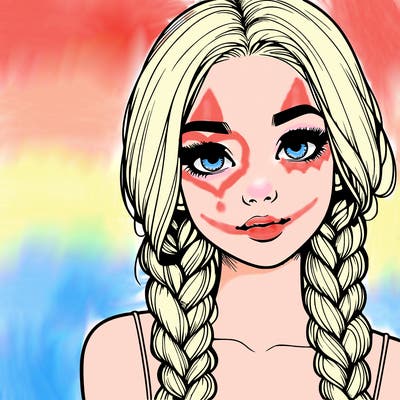 realistic girl with braids