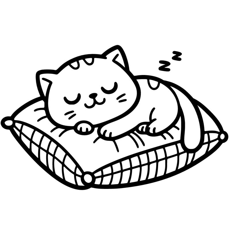 cat sleeping on pillow