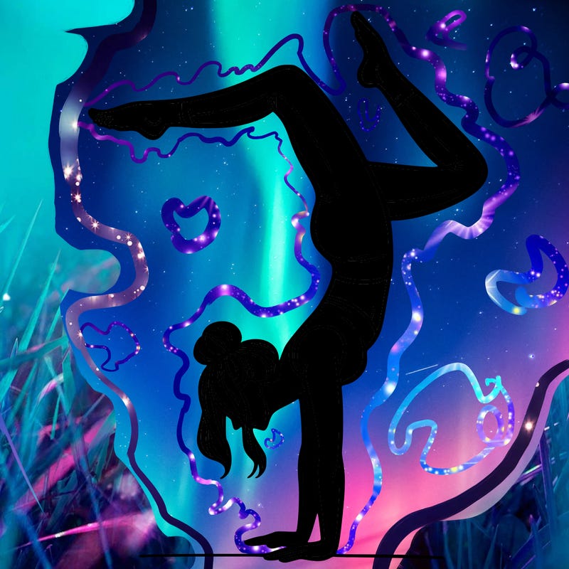 a woman doing a handstand