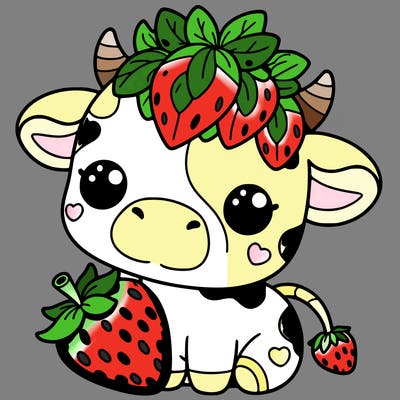 cute strawberry cow