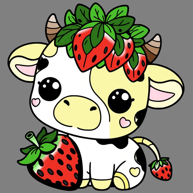 cute strawberry cow