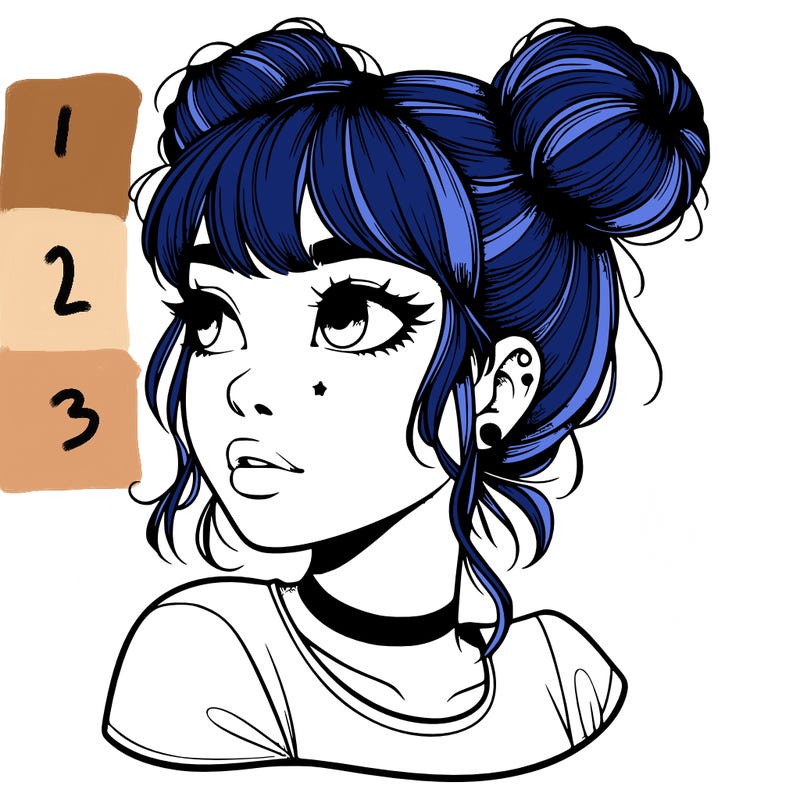 realistic girl with spacebuns