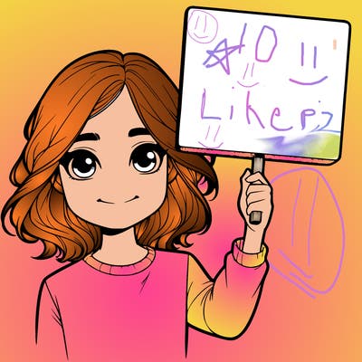 realistic girl holding up a sign