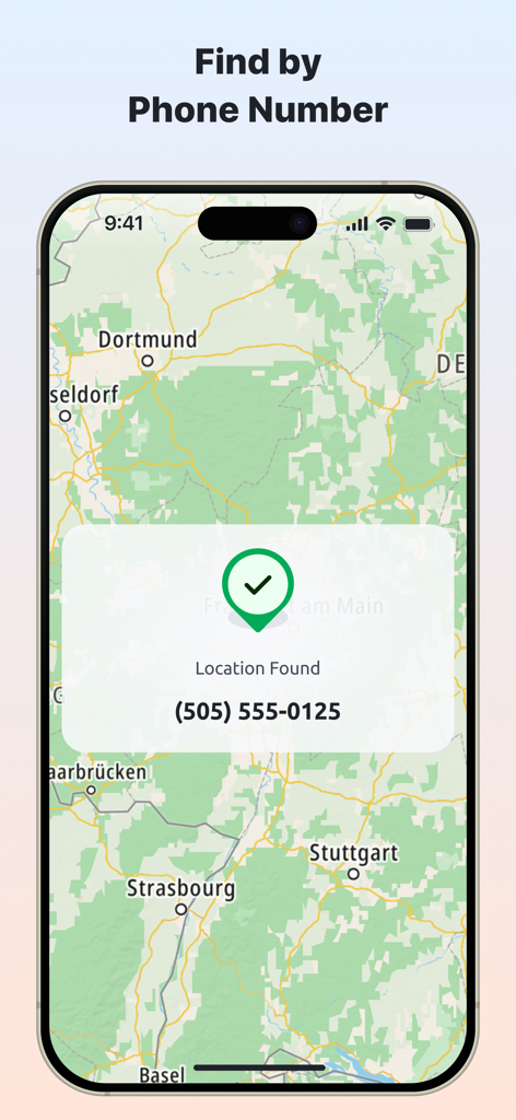 La interfaz de la aplicación Rastreador de Teléfonos que muestra una búsqueda de ubicación exitosa para un número de teléfono específico en un mapa.
