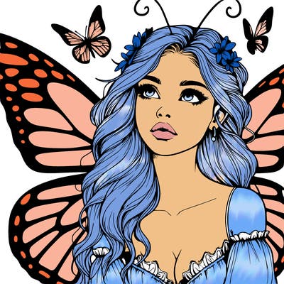 butterfly fairy realistic girl