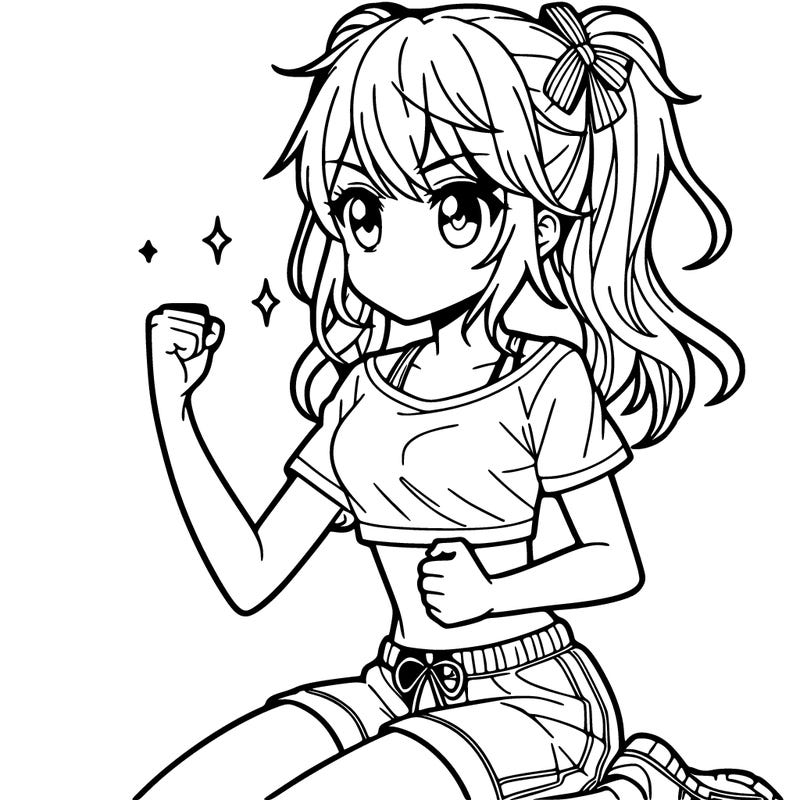 anime teen working out