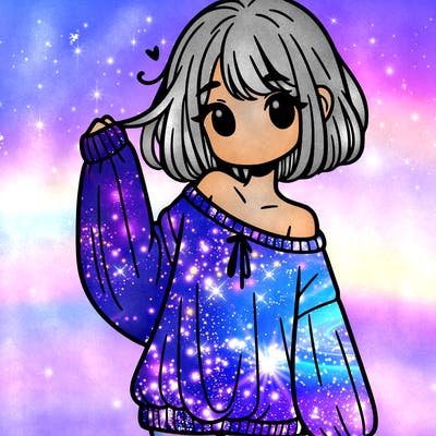 girl in baggy sweater hanging off her shoulder