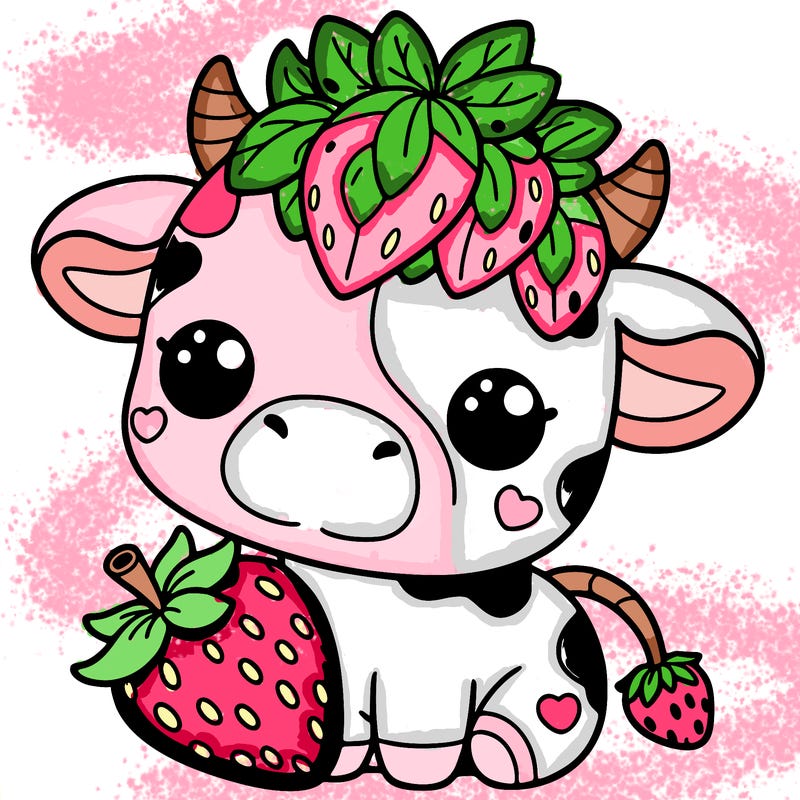 cute strawberry cow