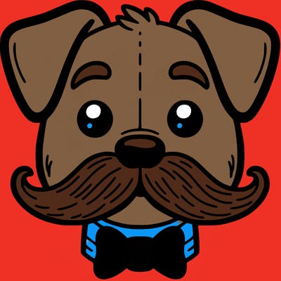 dog with a moustash