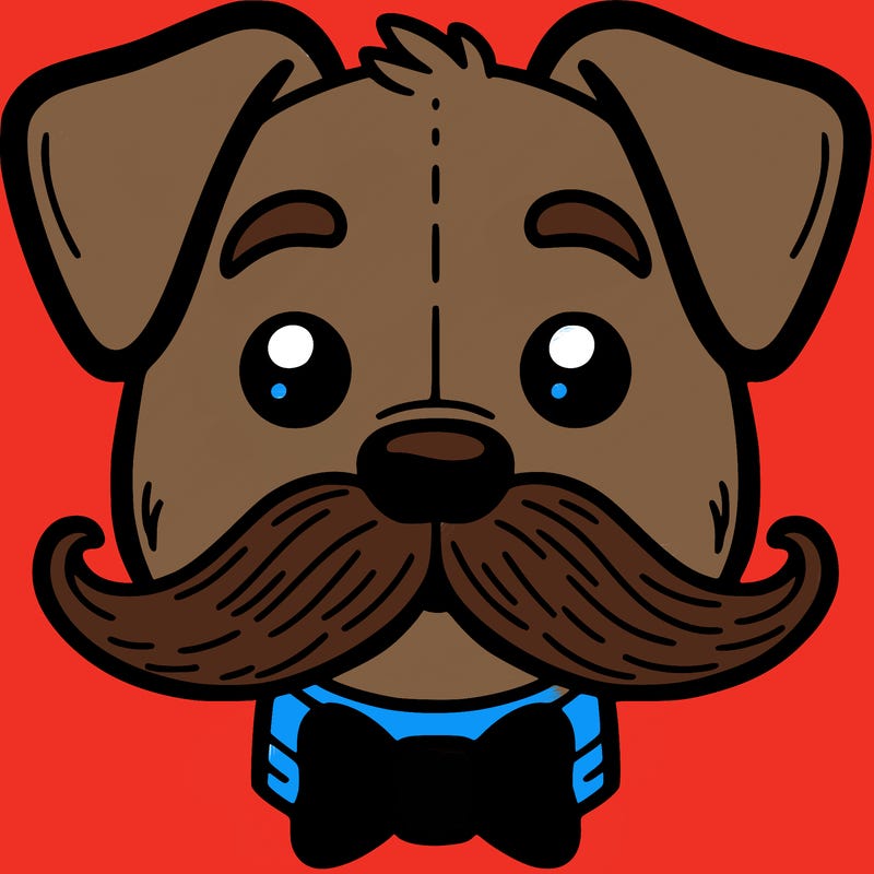 dog with a moustash