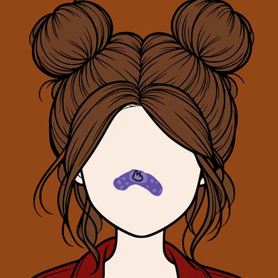 realistic girl with buns on the top of her hair