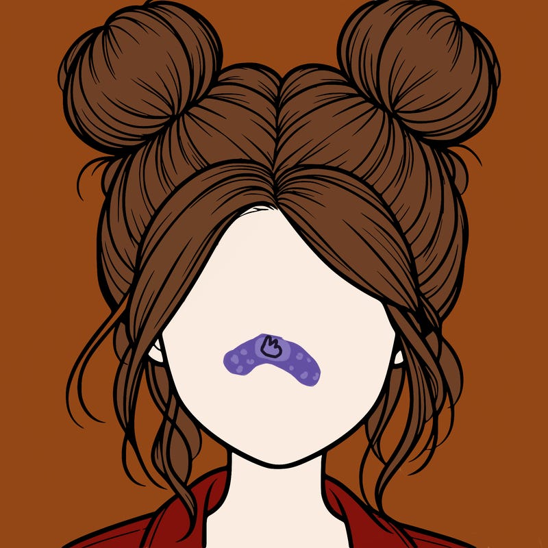 realistic girl with buns on the top of her hair