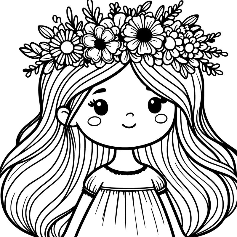 girl with flowers crown