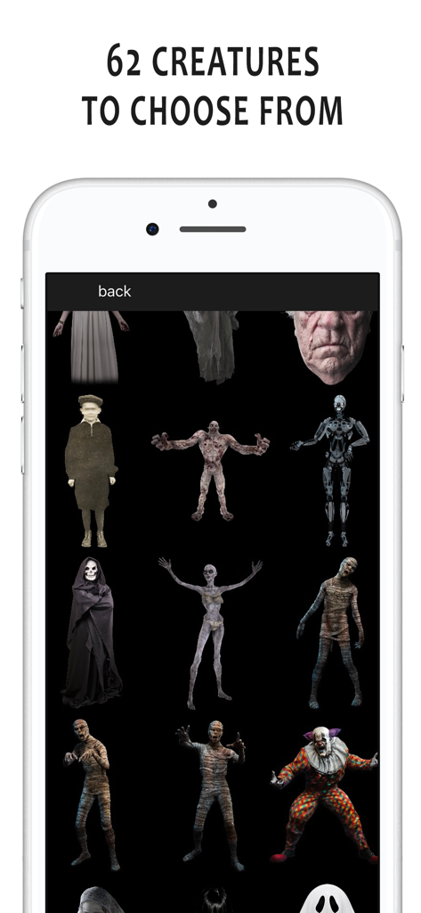 Ghost in Photo - Photo Editor - Selection of 62 horror creature stickers including zombies and ghosts