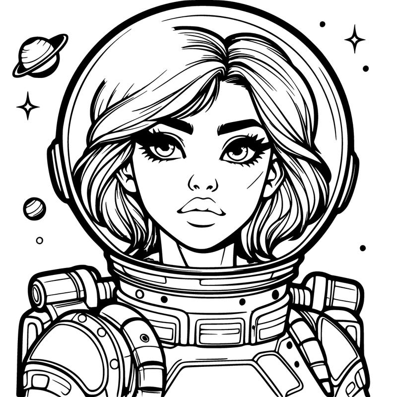 realistic space woman
