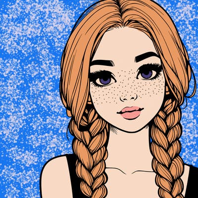 realistic girl with braids