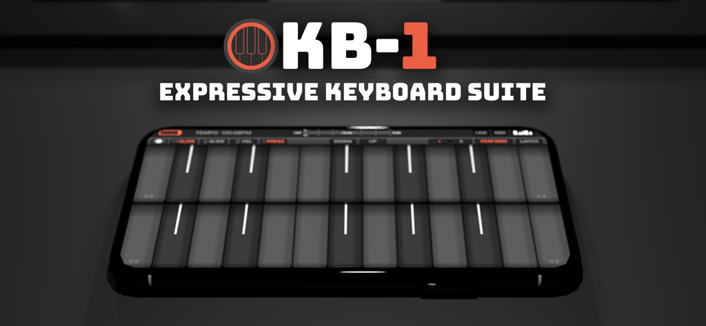 KB-1 표현력 있는 키보드 스위트 MIDI 컨트롤러 앱 인터페이스