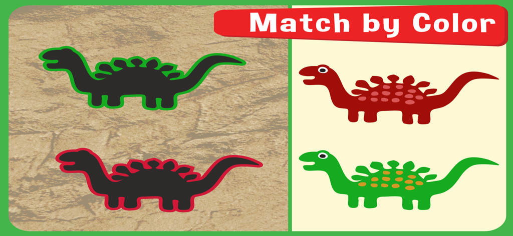 Language Therapy for Kids–MITA - Dinosaur color matching game in the Language Therapy for Kids app