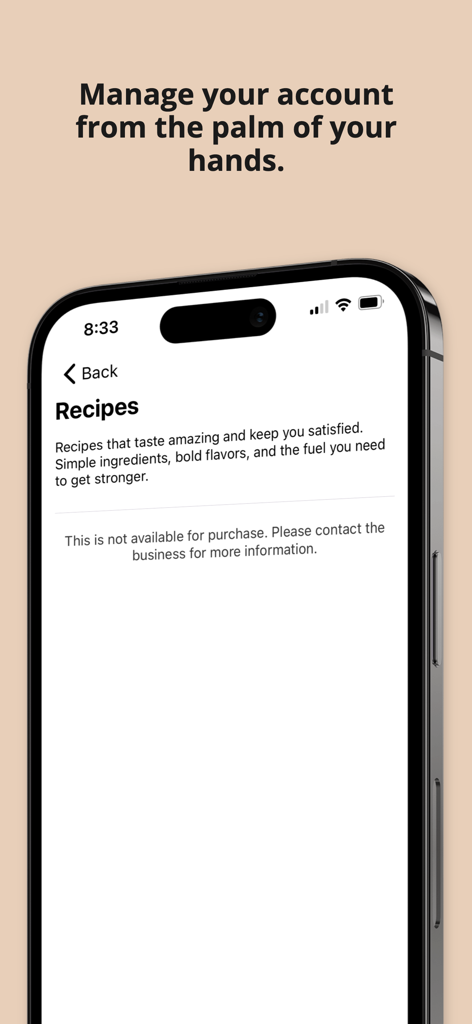 FK Body - FK Body app interface showing the recipes section on an iPhone