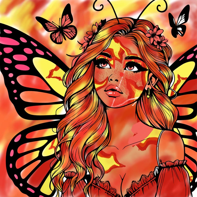 butterfly fairy realistic girl