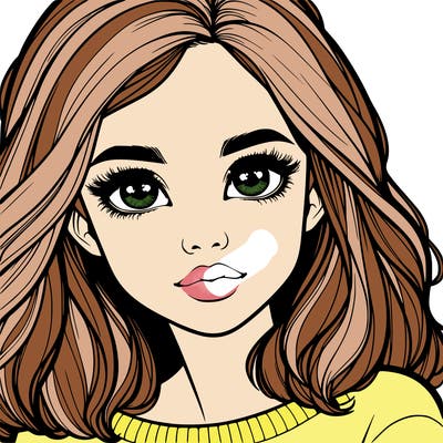 realistic girl whith cute eyes