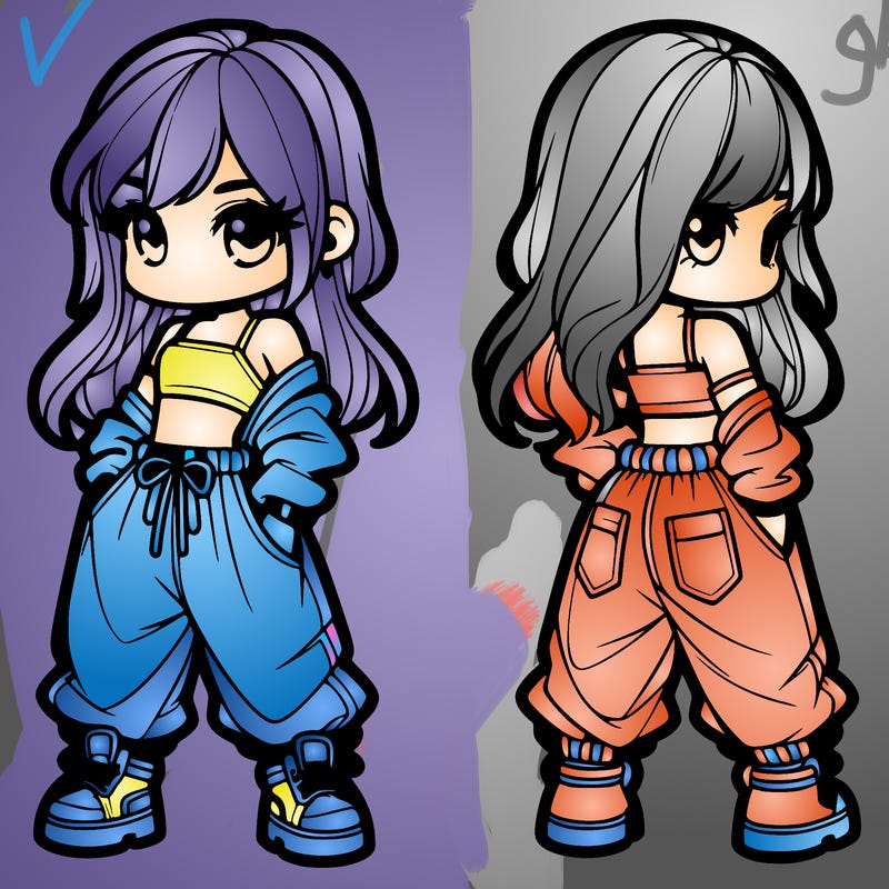 girl in crop top and baggy pants