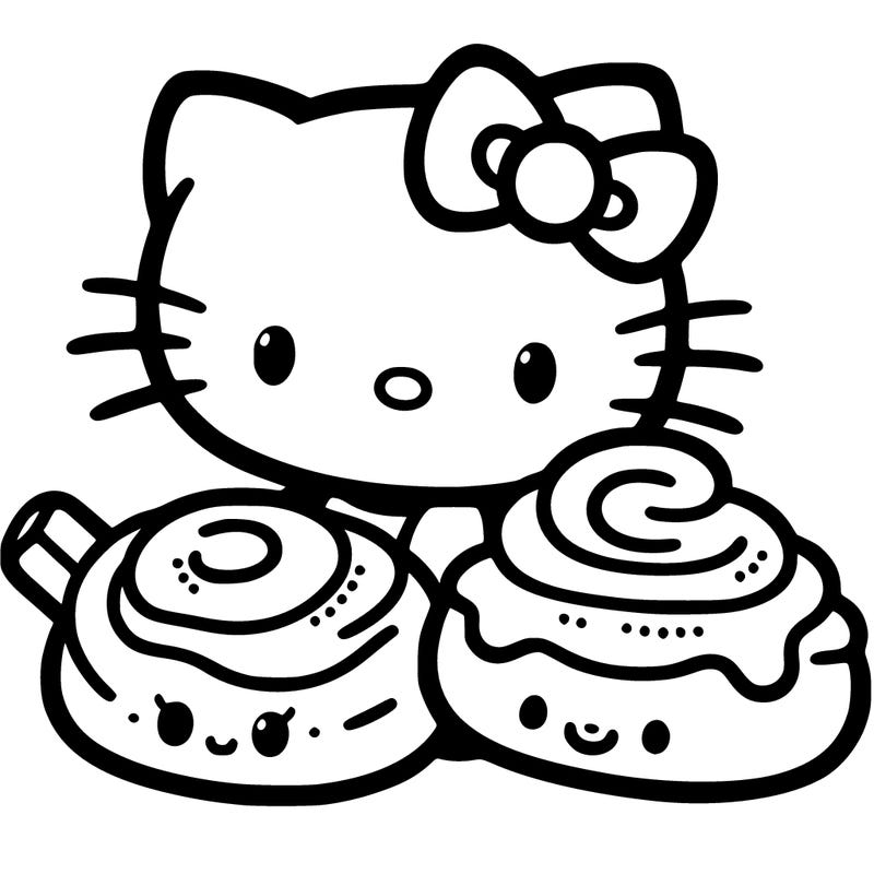 hello kitty friends with cinnamon roll