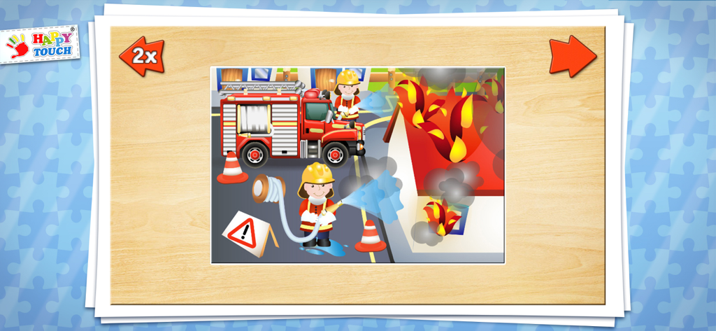 BOY-GAMES PUZZLE Happytouch® - Toddler puzzle game featuring firefighters and a fire truck