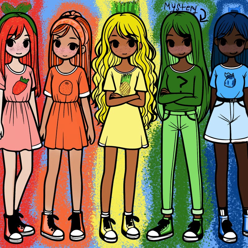 a group of girls standing next to each other