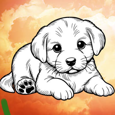 a cute realistic puppy