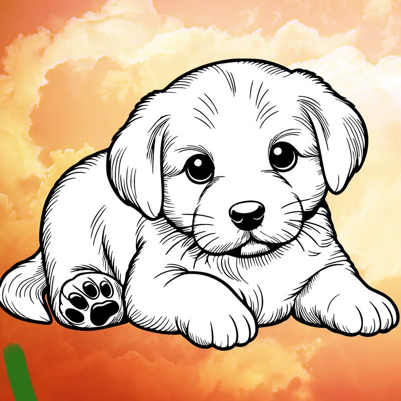 a cute realistic puppy