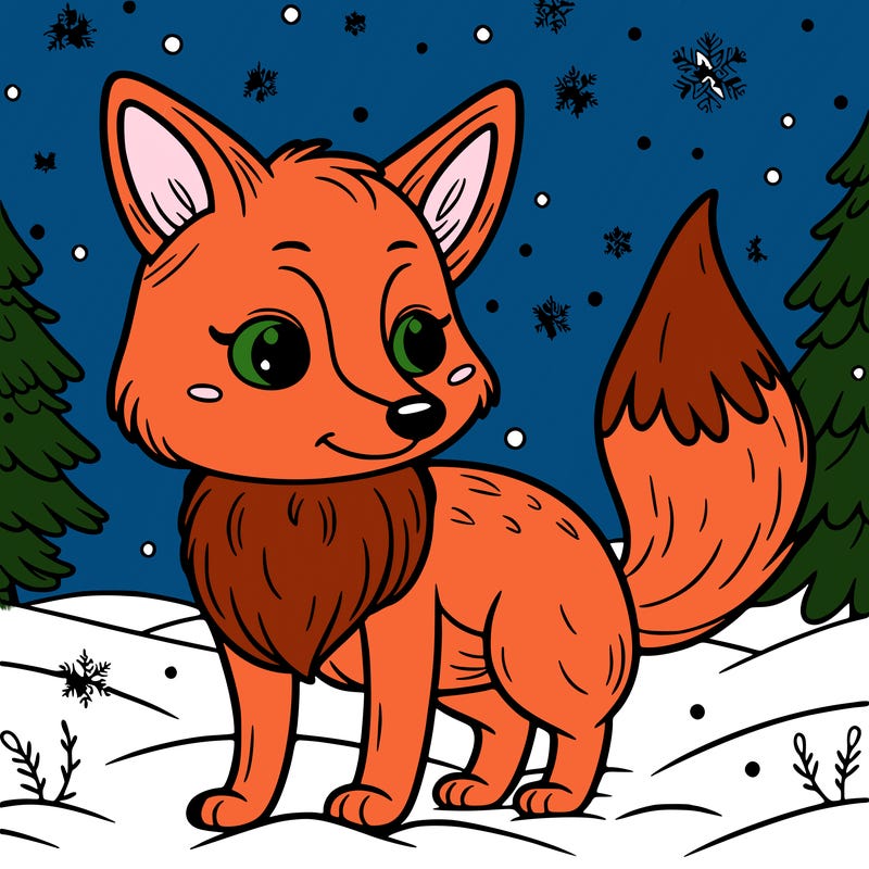 a fox in the snow