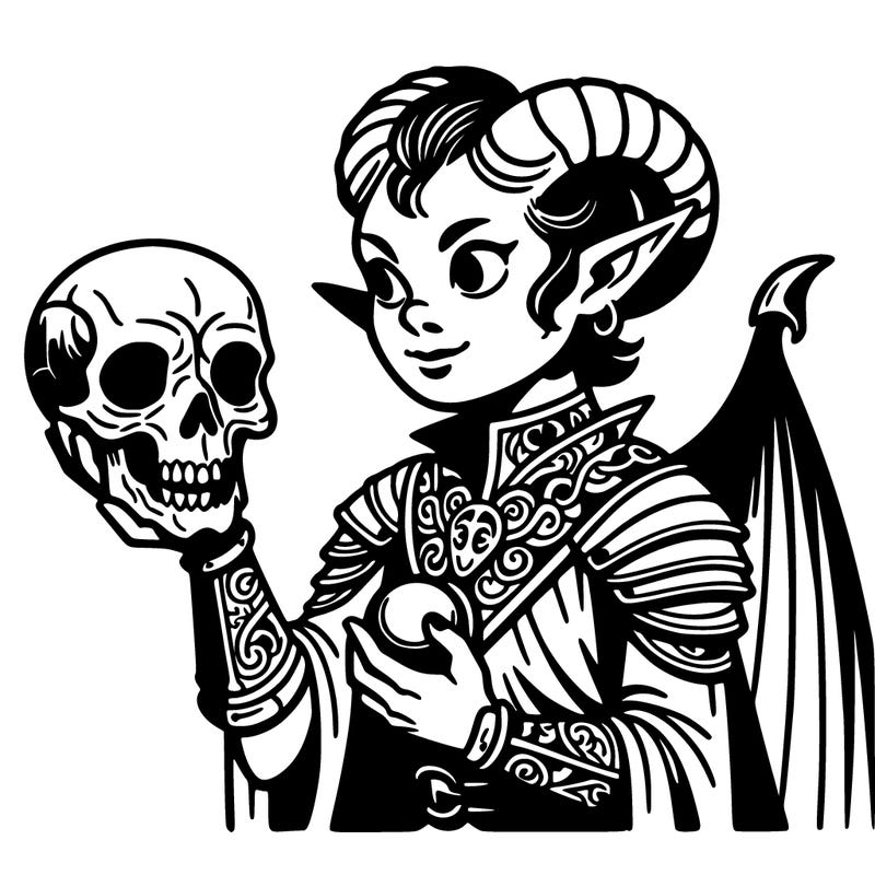 succubus holding a skull