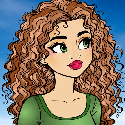 realistic girl with curly hair