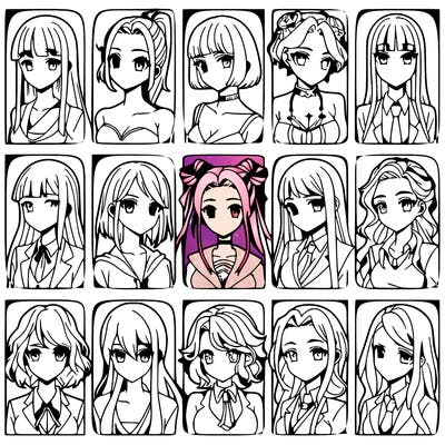 girls that look diffrent anime