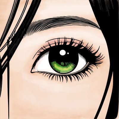 realistic korean girl eye